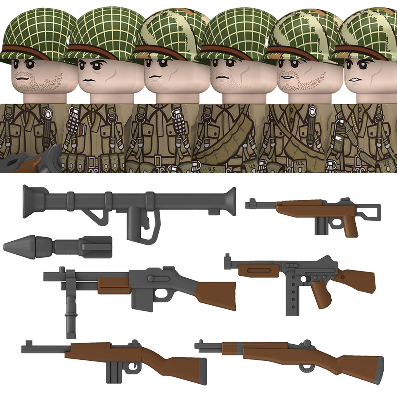 Lego Minifigure Holder - WW2 الولايات المتحدة 101st فرقة المحمولة