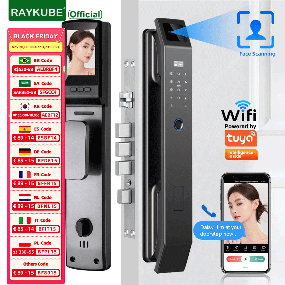 RAYKUBE DF14 Tuya WiFi ثلاثية  - مراجعة Graded Card Display وسعره
